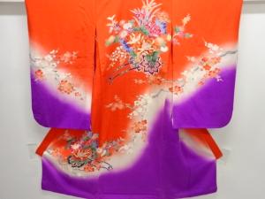 アンティーク　花車模様着物